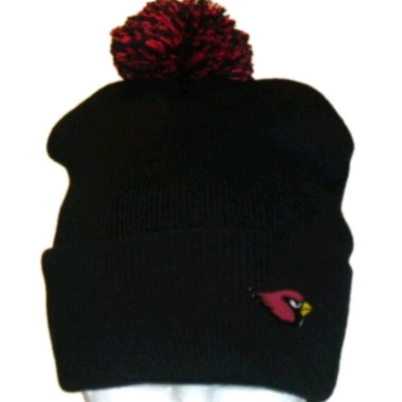 Arizona Cardinals Mens Adult Pin On Cuff Pom Beanie Winter Hat Cap New Nfl - Picture 1 of 3